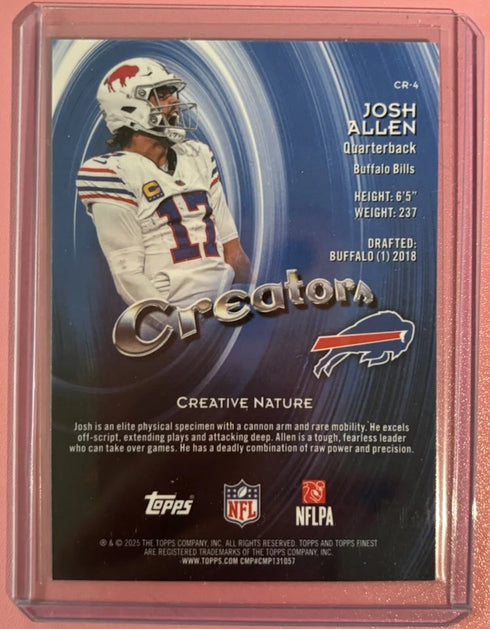 Topps Finest Creators Josh Allen Buffalo Bills Insert Football #CR-4