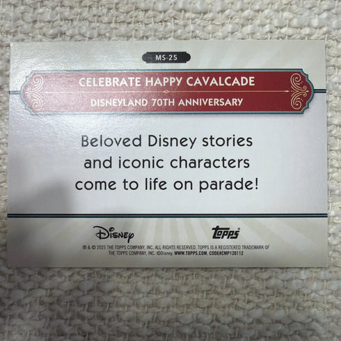 2025 Topps Disneyland 70th Silver Screen To Main Street MS-25 Happy Cavalcade