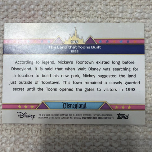 2025 Topps Disneyland 70th Anniversary Pink Shimmer The Land that Toons Built