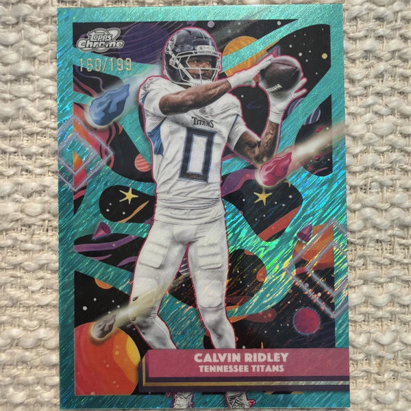2025 Topps Cosmic Chrome #96 Calvin Ridley Aqua Equinox Refractor #/199 Titans
