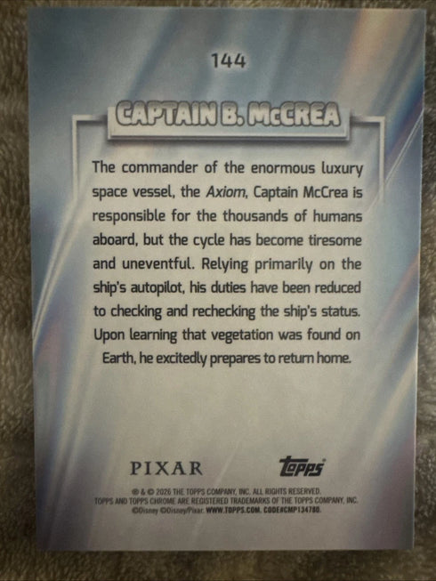 2026 Topps Chrome Disney X-Fractor Captain B. McCrea #144