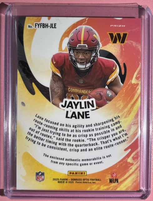2025 Donruss Optic- Jaylin Lane Rookie First Year Fresh Patch #FYFBH-JLE