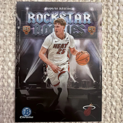 2025-26 Bowman Rockstar Rookies #RR-20 Kasparas Jakucionis Miami Heat