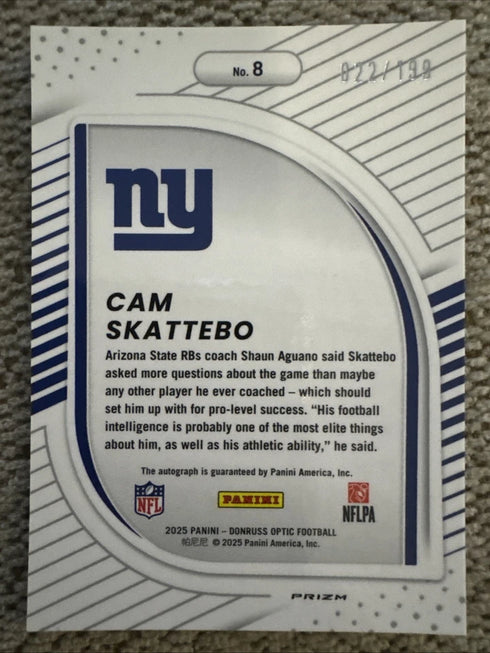 2025 Don Optic Cam Skattebo Silver Rookie Auto Hidden Potential 69/199