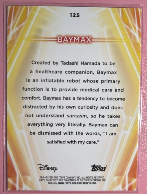 2026 Topps Disney Neon BAYMAX Rainbow Foil #125
