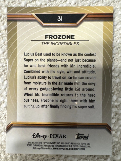 2025 Topps Pixar Gold Frozone #31