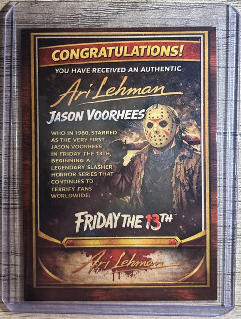 Ari Lehman Jason Vorhees Autographed Card “Friday The 13th” RC