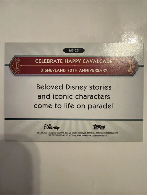 2025 Topps Disneyland 70th Silver Screen To Main Street MS-25 Happy Cavalcade