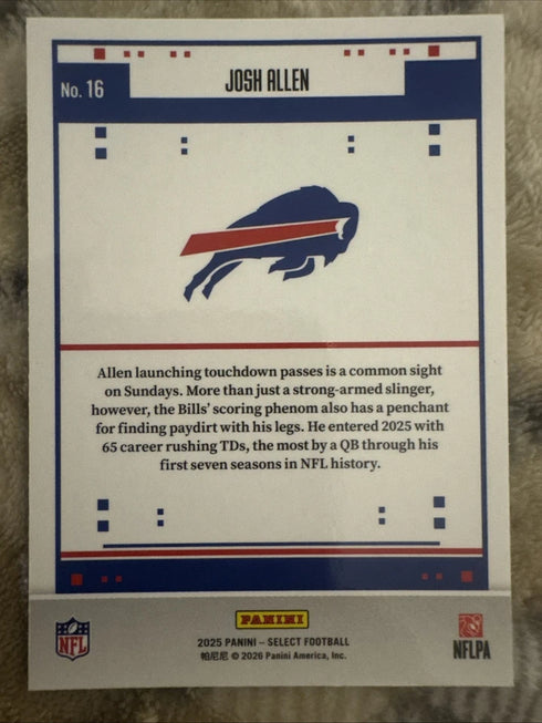 2025 Panini Select Josh Allen Score Throwback Silver Prizm #16 Bills
