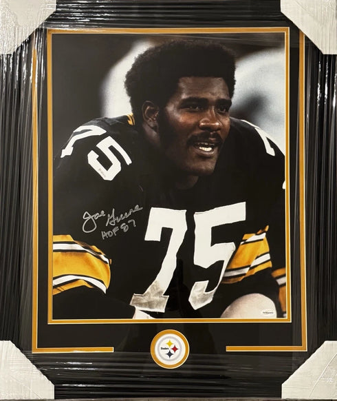 Autographed Joe Greene Pittsburgh Steelers 16x20 Framed Photo TSE COA