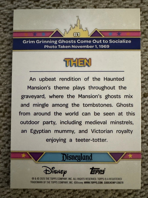 2025 Topps Disneyland 70th Anniversary Grim Grinning Ghosts Come Socialize/199