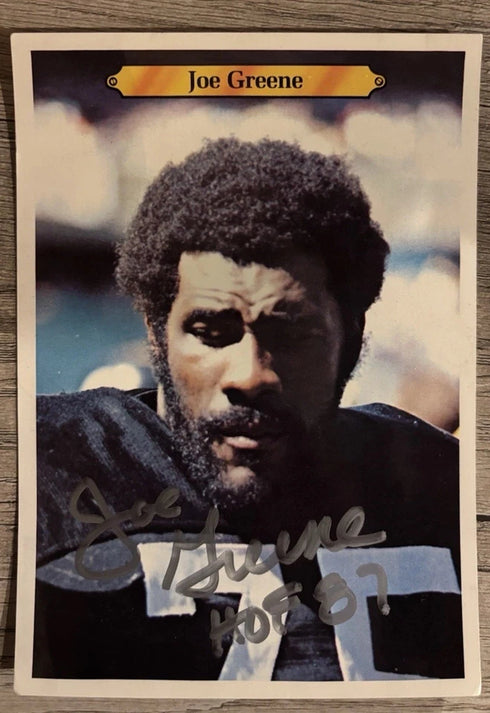 1980 Topps Football 5X7 Card Signed / Inscribed Joe Greene Pittsburgh Steelers