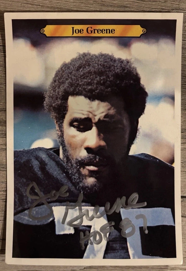 1980 Topps Football 5X7 Card Signed / Inscribed Joe Greene Pittsburgh Steelers