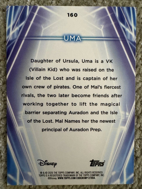 2026 Topps Disney Neon Descendants Uma Rainbow Foil #160