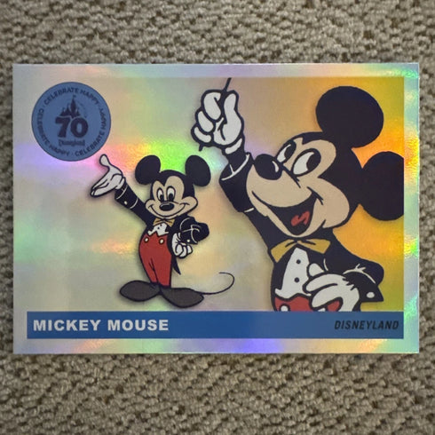 Topps Disneyland 70th Anniversary Mickey Mouse Trading Rainbow Foil Card