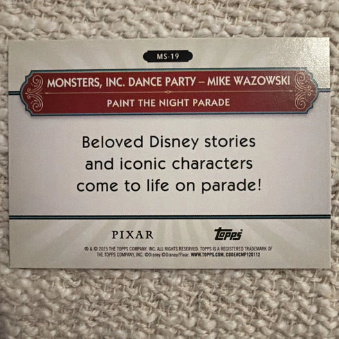 2025 Topps Disneyland 70th From Silver Screen to Main Street #MS-19 Monsters Inc