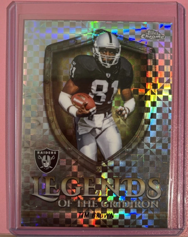 2025 Topps Chrome - Legends of the Gridiron Tim Brown #LOG-22 X-Fractor