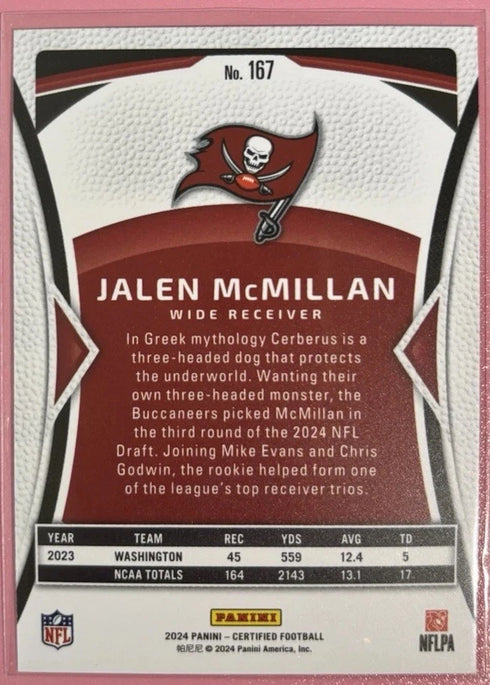 2024 Panini Certified #167 Jalen McMillan Refractor #/350