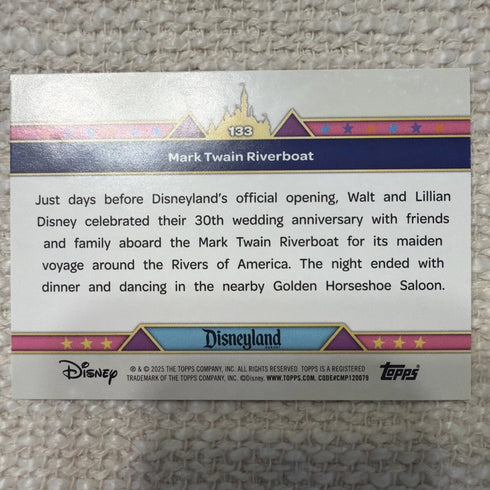 Topps Disneyland 70th Mark Twain Riverboat #133 Pink Shimmer