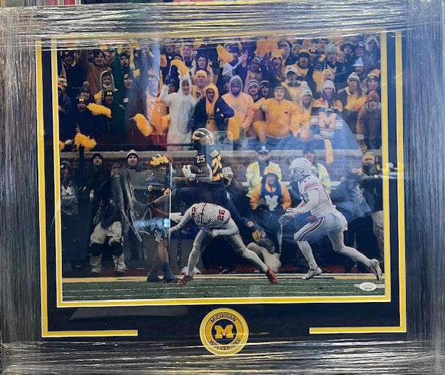 Michigan Wolverines Hassan Haskins Signed Framed 16x20 with JSA COA