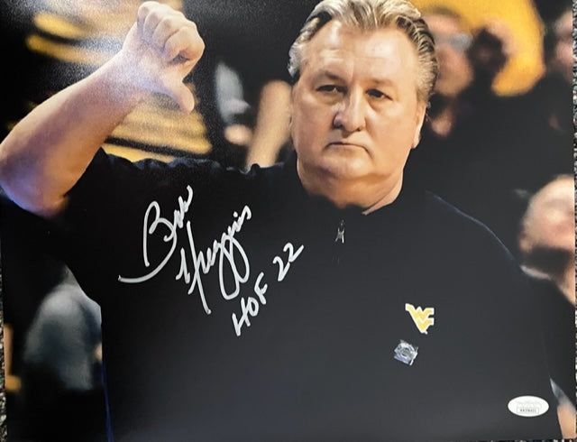 West Virginia Bob Huggins Coach Signed/Inscribed 11x14 Thumbs Down with JSA COA