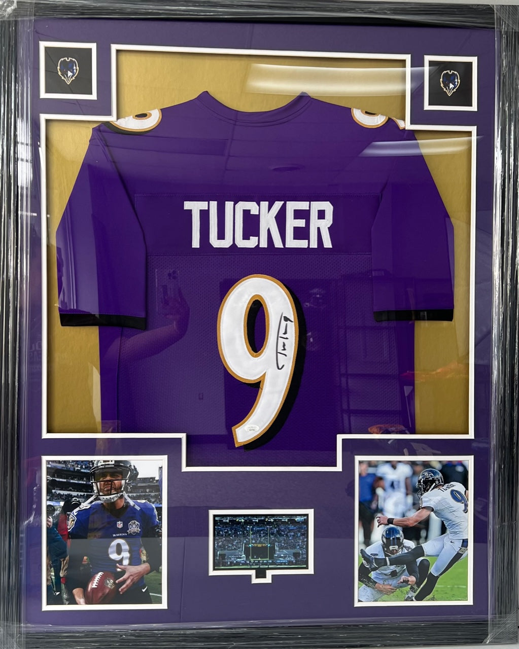 Baltimore Ravens Justin Tucker Signed Video Framed Jersey with JSA COA
