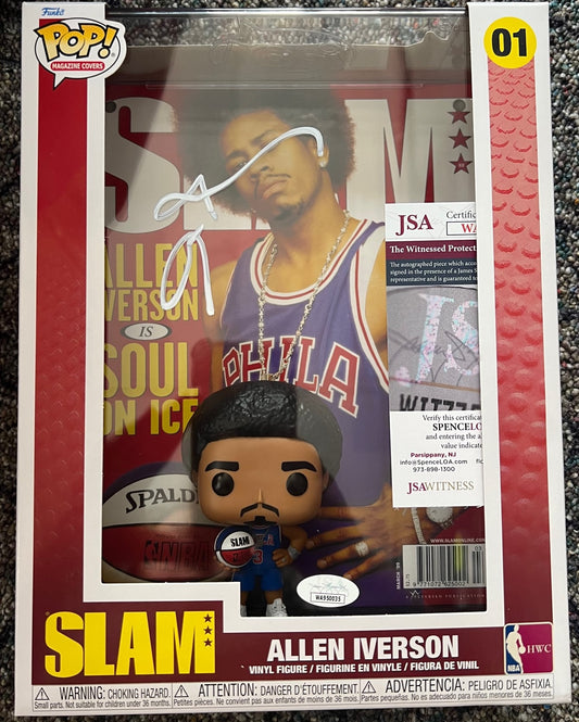 Philadelphia 76ers Allen Iverson Signed SLAM Funko Pop with JSA COA