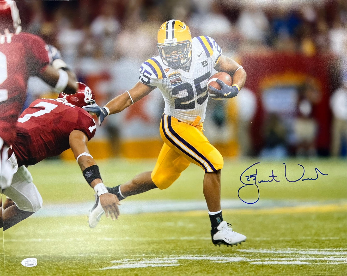 Justin Vincent LSU Tigers Signed 16x20 with JSA COA