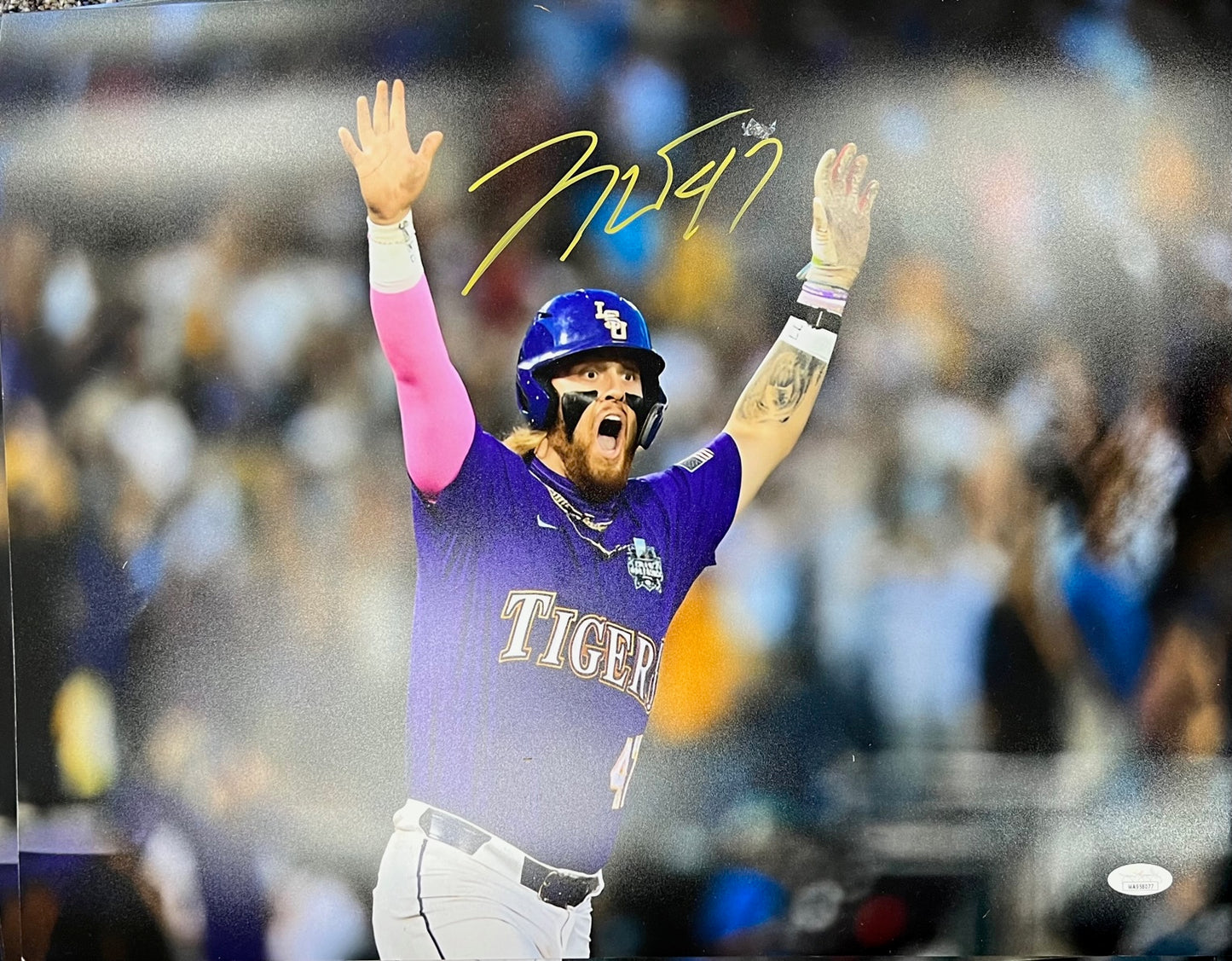 Tommy White LSU Tigers Signed 16x20 with JSA COA