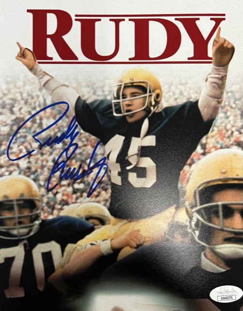Rudy Ruettiger Notre Dame Signed 8x10 with JSA COA