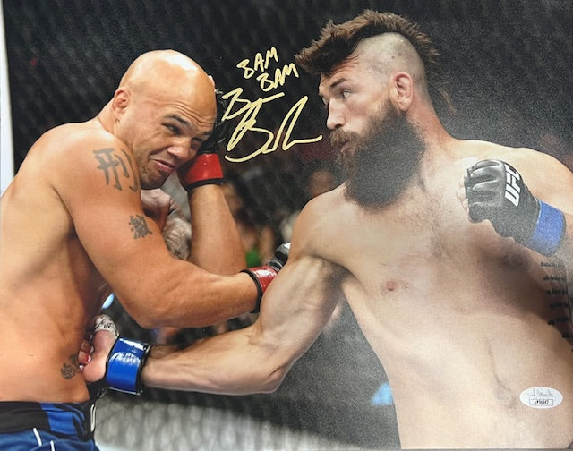 Bryan Barberena Signed 11x14 with "BAM BAM" Inscription with JSA COA