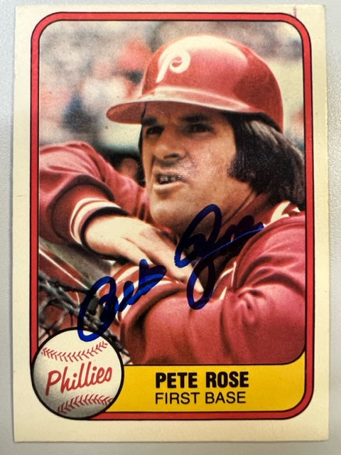 Cincinnati Reds Pete Rose First Base Signed Trading Card with JSA COA