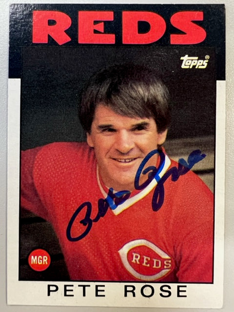 Cincinnati Reds Pete Rose MGR Topps Card with JSA COA