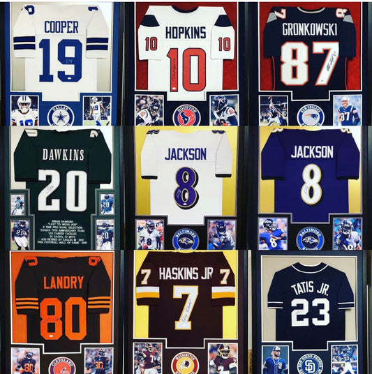 Custom Jersey Framing - Vertical with 2 pictures